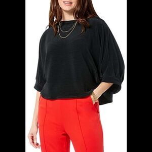 Lloyd Boston Women's Easy Luxury Banded Dolman Sleeve Top Black - Regular